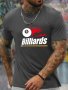 Billiards Pattern Print T-Shirt - Soft Breathable And Comfortable For All Seasons - Regular Fit Slight Stretch And Knit Fabric