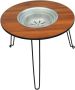Round Barbecue Fire Pit Table - Foldable Outdoor Bbq Grill Table