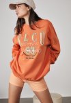 Oversized Graphic Crew - Burnt Tangerine