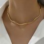 Metal Waving Pattern Collar Bohemian Sexy Style Iron Necklace Trendy Female Gift Daily Casual