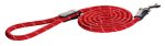 Rogz Rope Medium 9MM 1.8M Long Fixed Dog Rope Lead Reflective - Red