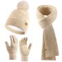 Hat Scarf Touchscreen Gloves For Women Winter Women Gift Set