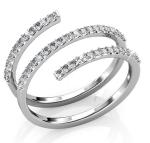 DESTINY Spiral Ring Size 6 Embellished With Swarovski Crystals
