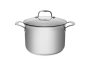 Silver Series Stainless Steel Casserole Pot With Glass Lid 24CM