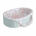 Carry Cot Printed Floral: Soft Rose Rainbow Green And Pink
