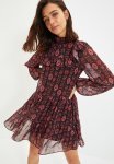 Floral Frilly Dress - Black