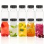 5/10PCS Clear Plastic Juice Water Bottles With Leak-proof Lids Reusable Bulk Beverage Containers For Juice Smoothies Milk And Other Beverages