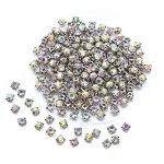 Pawkyjar Crystal Glass Claw Rhinestones Sew On Rhinestone For Crafts Clothes Wedding Dress 3MM Crystal Ab 3MM1440PCS