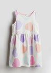 Patterned Cotton Dress - White & Hearts