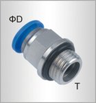Pu Fitting Str. Stud W o-ring 10MM-1 2 M