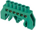 SP6X9 6-GN 6 Way Green Din Mount Terminal Bar Insulated 6X9 16MM Sq