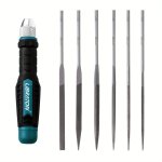 Libraton 7PCS Needle File Set With Ergonomic Handle - Interchangeable MINI & Metal Files Durable Alloy Steel Construction
