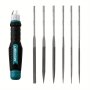 LIBRATON 7pcs Needle File Set With Ergonomic Handle - Interchangeable Mini & Metal Files Durable Alloy Steel Construction