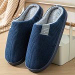 Cozy Striped Plush Slippers For Men & Women - Warm Non-slip Indoor Shoes With Soft Sole For Fall winter
