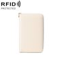 1659 Rfid Anti-magnetic Anti-theft Passport Bag Document Bag Wallet Ivory White