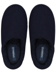 Navy Ribbed Slippers - 10 Blue