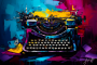 Abstract Funky Typewriter X Canvas Design