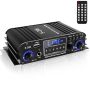 Romicta 4 Channel Bluetooth 5.0 Stereo Amplifier 50WX4 Hifi Power Amp 1200W Max Usb/sd/fm Class D Home Audio Receiver For Home Theater & Karaoke