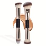 2PCS Dual Head Makeup Brush Set Foundation Brush Blush Brush Face Brush Loose Powder Brush Makeup Tools