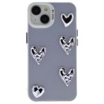Reflective Phone Case With Glossy 3D Heart Accents - Compatible With Iphone