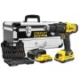 Stanley Fatmax 18V Cordless Hammer DRILL+50 Pcs Set +2 Batteries+ Box SFMCD711D2F-QW