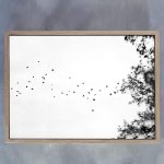 Land Ink 2 Art Print - A1 Framed Canvas With Natural Wood Frame