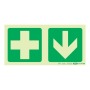 Parrot Photoluminescent 190MM Safety Sign E7A Green Cross And Arrow Down SNP19E7A
