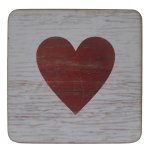 White Scrabble Block Symbol Red Heart 8.5CM X 8.5CM