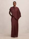 Zinnia Petite Cape Maxi Dress - 16 Dark Plum