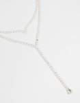 Silver Cubic Zirconia V Necklace