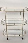 Metal Trolley 3 Tier Oval Silver – 100X82X44CM