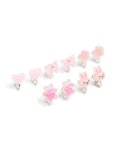 Kids Silver Bubble Bunny & Heart Clip-on Earrings 5-PACK