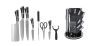 Continental Homeware 9-PIECES Kitchen Knife Set Black Handle With Cross
