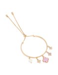 Goldair Gold Flower Charm Toggle Bangle