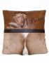 LS-AFP102 Full Grain Leather With Bottom Springbok Hide Cushion Cover