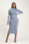 Yolanda Poloneck Bodycon Dress - Flintstone - M