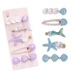 Hair Clips For Girls 10 Pieces Starfish Seashell Hair Mermaid Tail Hair Pin