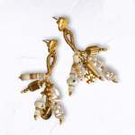 Beaded Tassel Heart Stud Earrings - White Free