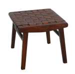 Salazar Brown Leather Stool