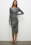 Superbalist Sequin Long Sleeve Column Dress - Black & Silver