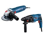 Bosch Professional Rotary Hammer Drill Gbh 220 + Gws 700 Grinder