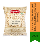 Premium Popped Lotus Seeds Phool Makhana Fox Nuts 200G - Light & Crunchy Gluten-free Superfood Snack Ideal For Vrat Fasting &