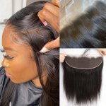 13X4 Lace Frontal Silk Straight Human Hair Pre Plucked HD Transparent Lace Frontal Human Hair 100% Unprocessed Virgin Human Hair