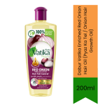 Vatika Enriched Red Onion Hair Oil Pyaz Ka Tel Onion Hair Growth Oil 200ML - Ayurvedic Hair Fall Control Oil Infused