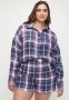 Cotton On Plus Flannel Boyfriend Boxer Short - Toni Check/traditional Navy