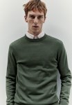 Slim Fit Fine-knit Cotton Jumper - Dark Green