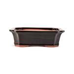 Assorted Glazed Bonsai Pots 12" - Dark Mottled Rectangular 30 X 34 X 9CM