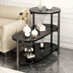 Zs - Sofa Side Table 3-TIER - White