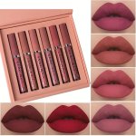 6 Pcs set New Long Lasting Waterproof Lipstick Set Women Lips Makeup Cosmetic Valentine's Day Gifts