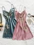 2PCS Floral Print Nightdress Draped Collar Backless Sleep Dress Women's Sleepwear & Dresses